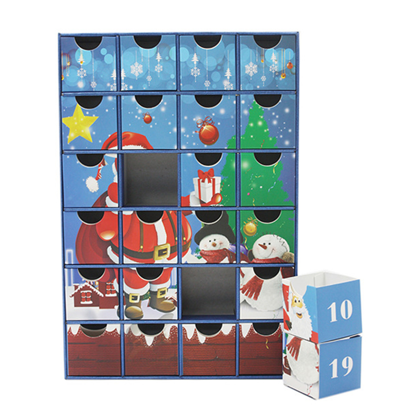 Caixa de Calendário do Advento para Contagem Regressiva de Natal, Brinquedos Personalizados em Branco para Embalagem