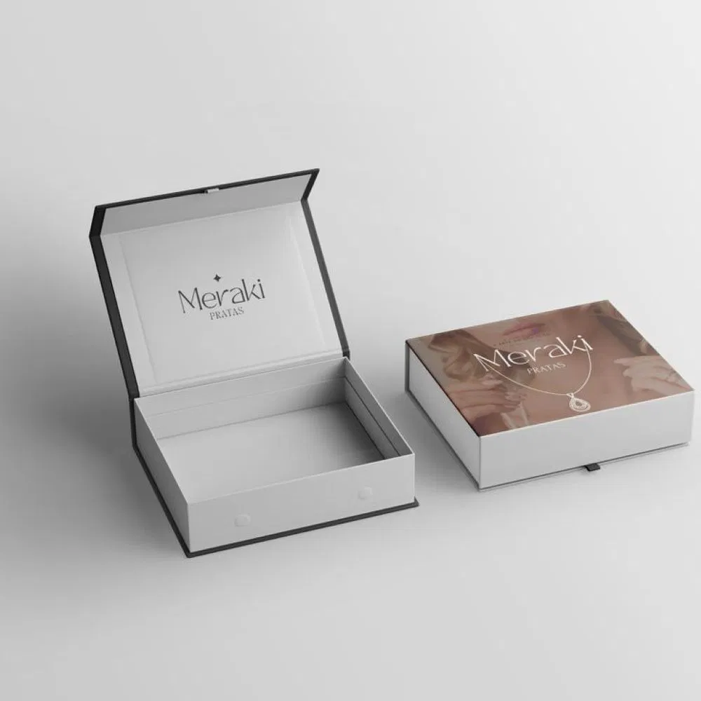 Nova Pasta de Papel Personalizada de Luxo com Logo, Caixa de Embalagem Magnética para Lembranças de Casamento, Presentes e Joias