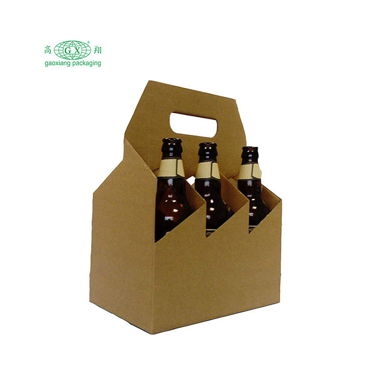 Impressão de Logotipo Personalizado Caixa de Presente de Papel Kraft para Vinho Cerveja Bebidas com Janela de PVC
