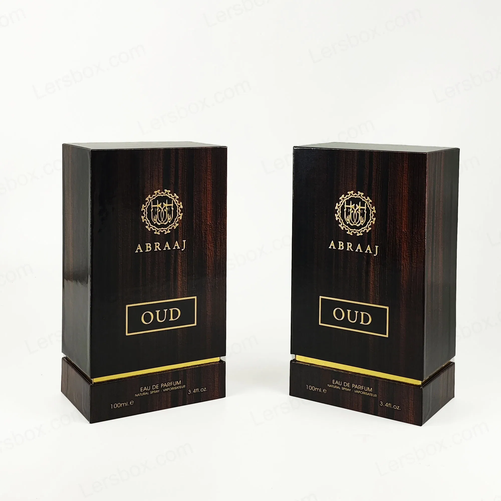 Fornecedor de Caixa de Presente de Papel para Perfume de Luxo Preto Personalizado com Base e Tampa Estilo