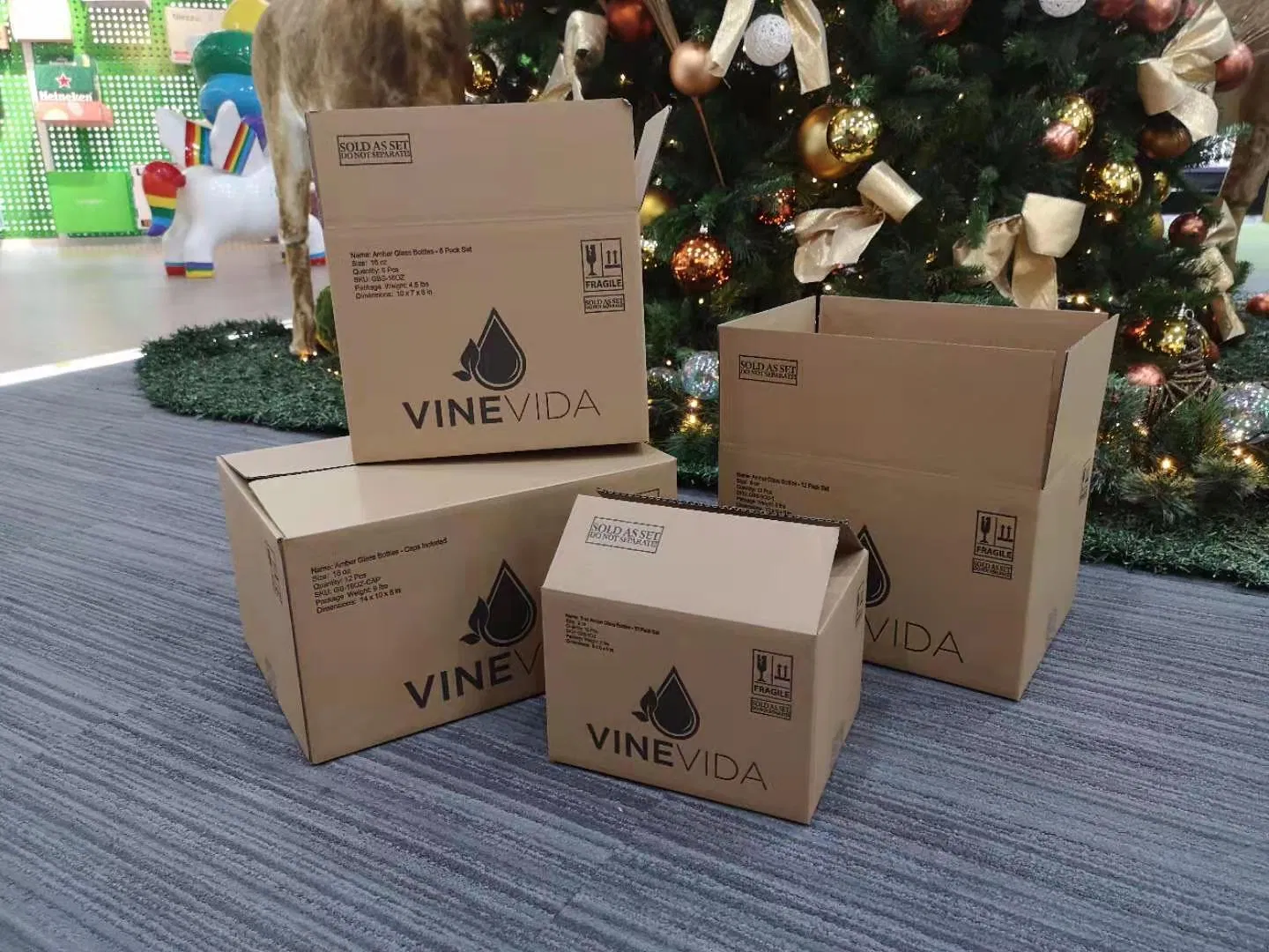 Caixas de Embalagem Longas Grandes Personalizadas com Logo Ecológicas e Recicláveis em Papelão Marrom Kraft