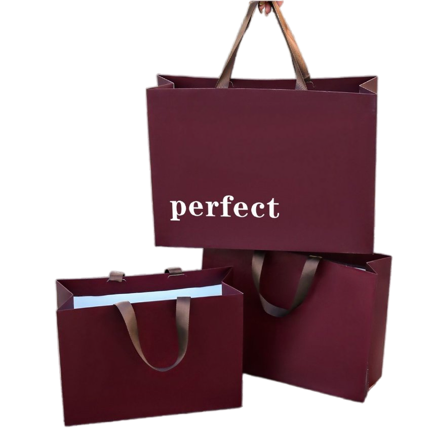 Sacolas de papel personalizadas para compras reutilizáveis com logotipo, embalagem de roupas, com alça