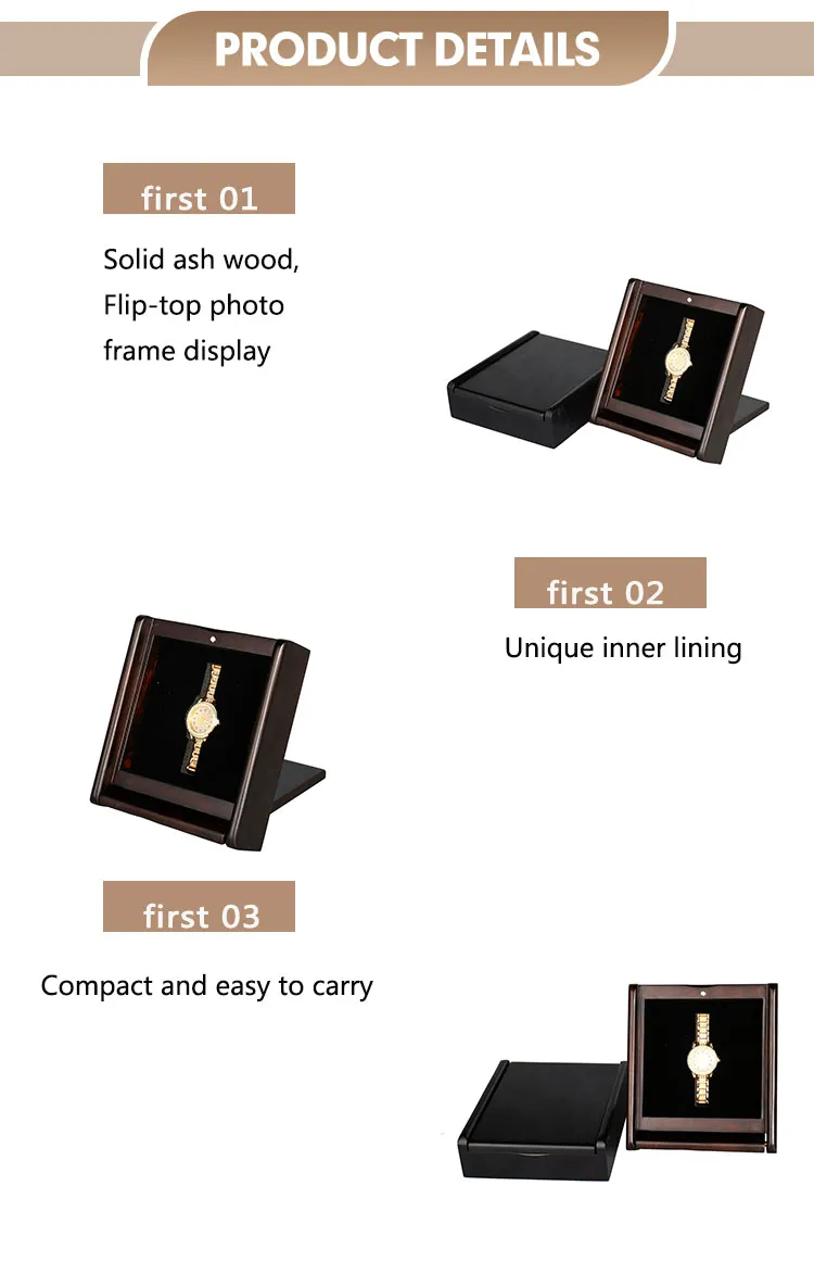 Caixa de Armazenamento de Relógios de Madeira Elegante com Design de Logo Personalizado