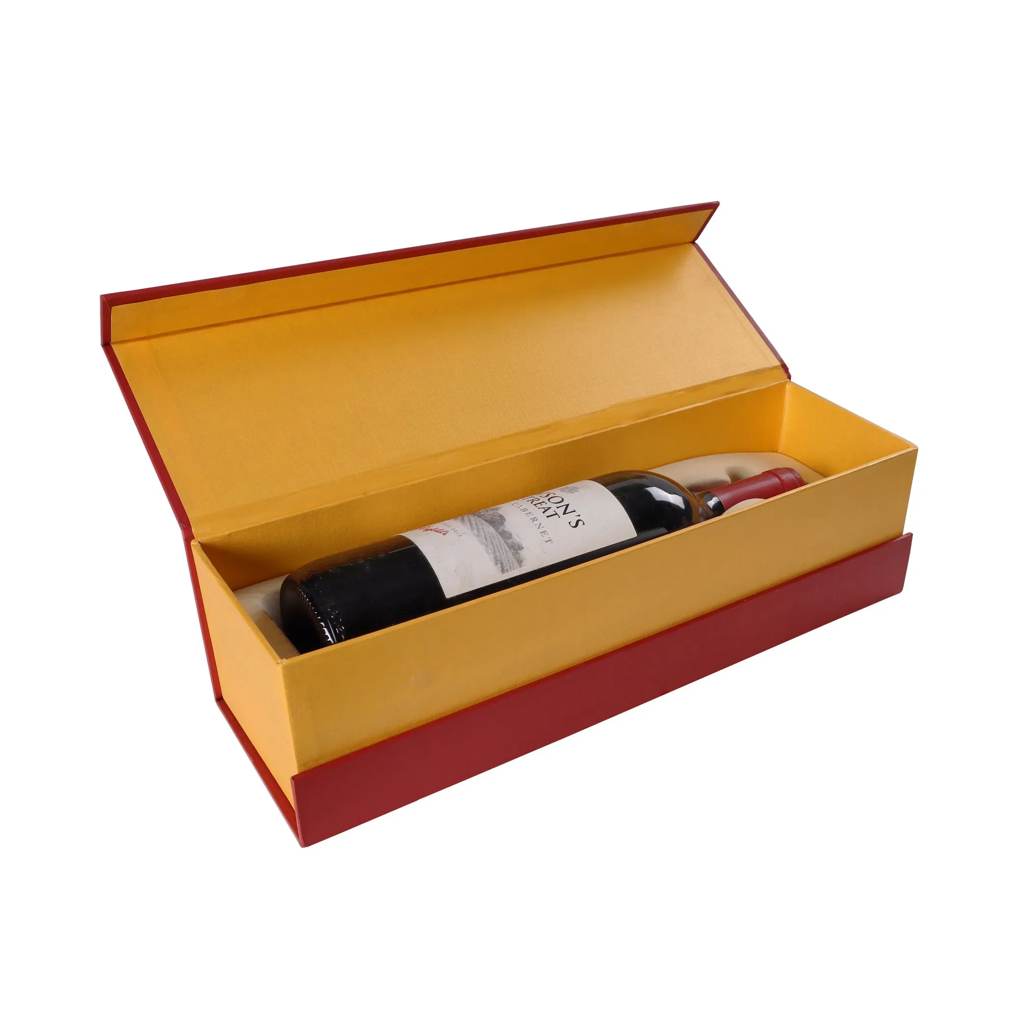 Caixa de presente de papelão para garrafa de vinho única em embalagem de whisky por atacado