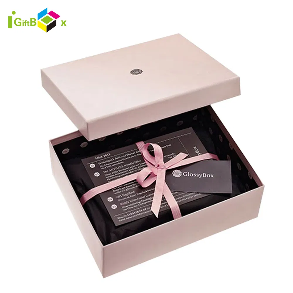 Caixa de presente de papelão rígido dobrável personalizada de luxo preta impressa, embalagem de perfume com fecho magnético