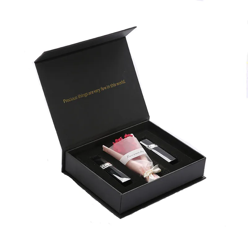Caixa de papel rígido em forma de livro de luxo personalizada da China, caixas de presente magnéticas com inserto de espuma EVA