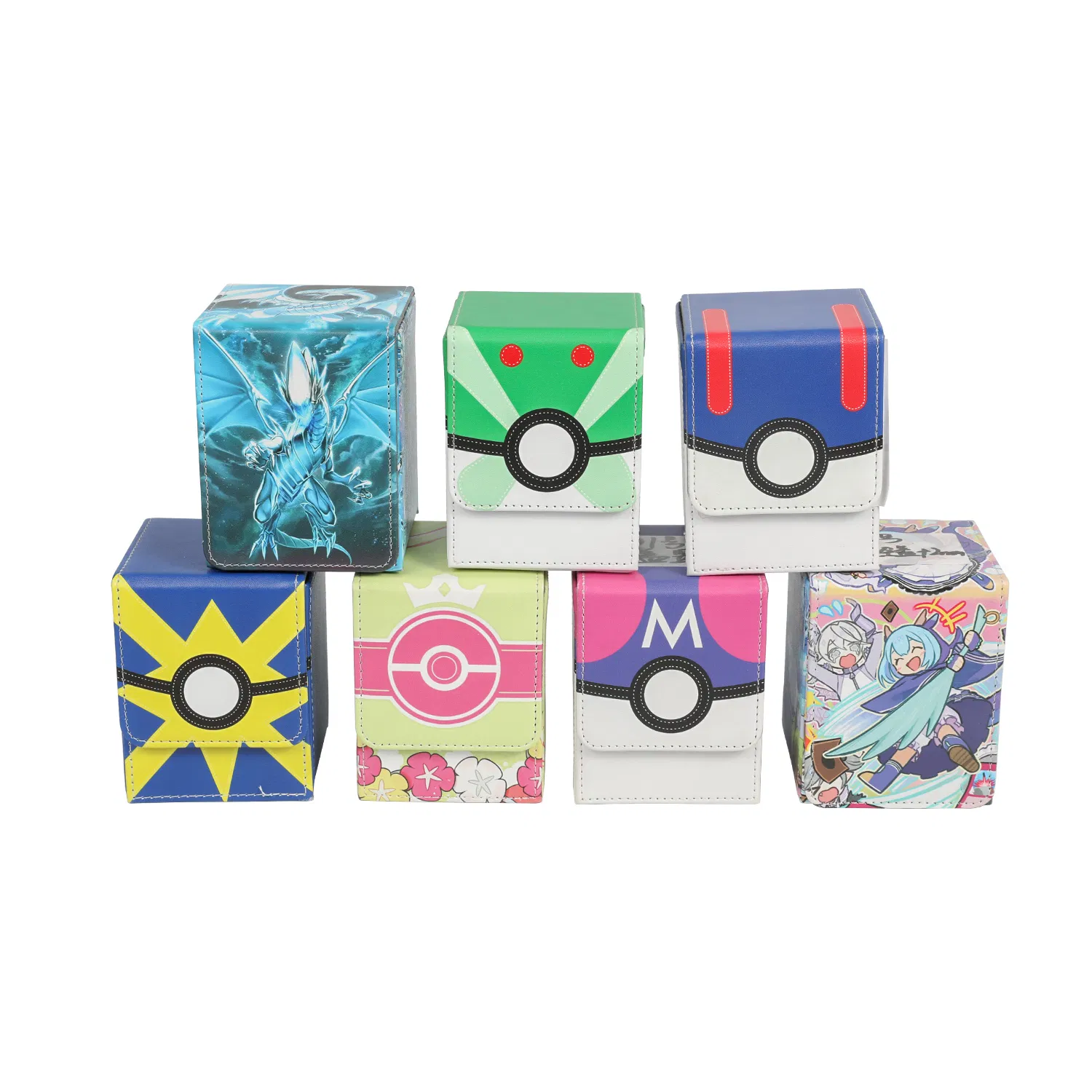 Caixa de Armazenamento de Cartas de Jogo de Tabuleiro em Couro PU para Crianças