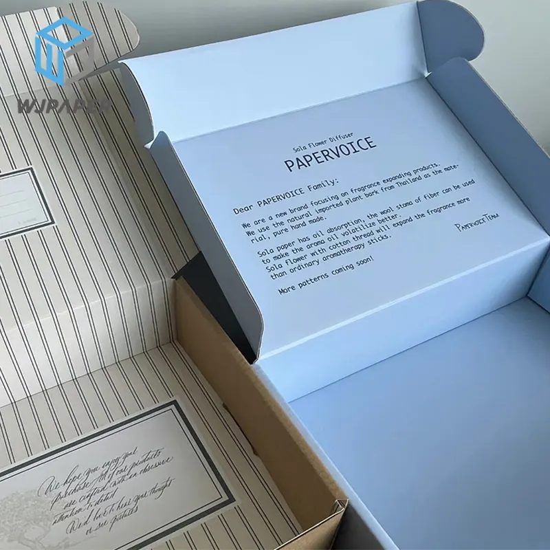 Caixa de papelão dobrável personalizada para atacado, embalagem de roupas e sapatos, caixa de correio corrugada para envio postal