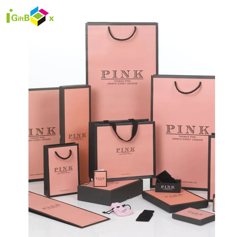 Saco de papel kraft para embalagem de presentes de moda personalizada de luxo