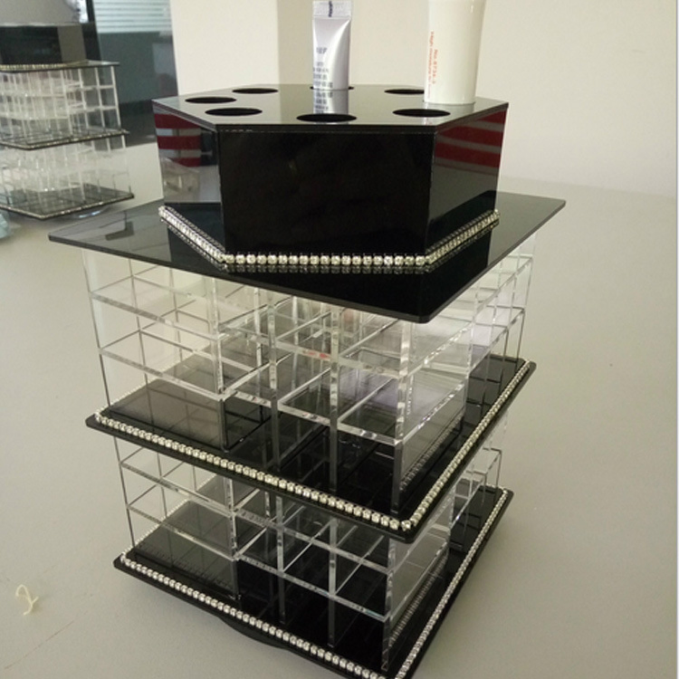 Organizador de Maquiagem em Acrílico para Cosméticos, Caixa de Exibição em Plexiglass para Cosméticos