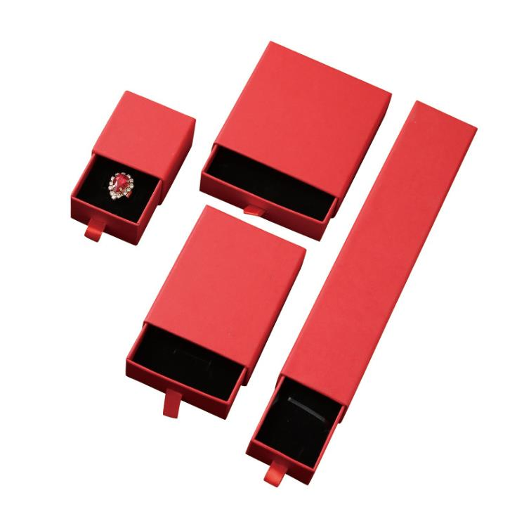 6 Cores e 4 Tamanhos da Caixa de Presente de Joias de Papelão, Caixa para Colar, Pulseira, Brincos, Anel, Caixa de Embalagem de Joias, Caixa Gaveta Personalizada