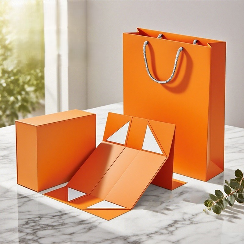 Caixa de presente dobrável em forma de livro flip de papel duro magnético de alta qualidade, personalizada, para impressão UV, ecológica e reciclável, com alça