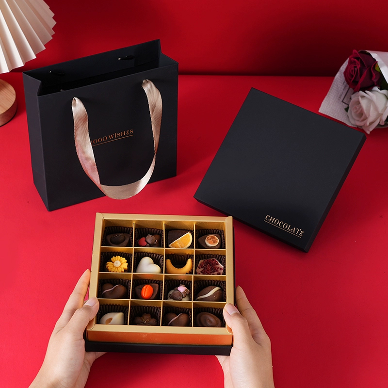 Caixas de Chocolate de Dubai para Celebração, Embalagem de Papelão com Tampa e Base, Caixas de Presente