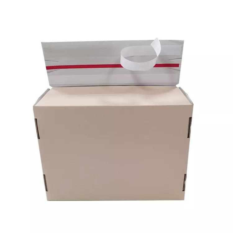 Caixa de Envio Kraft Tuck Top Gratuita para Embalagem de Roupas Caixa de Papelão Corrugado para Envio Postal Caixa de Envio com Zíper Fita Adesiva Fita de Rasgar