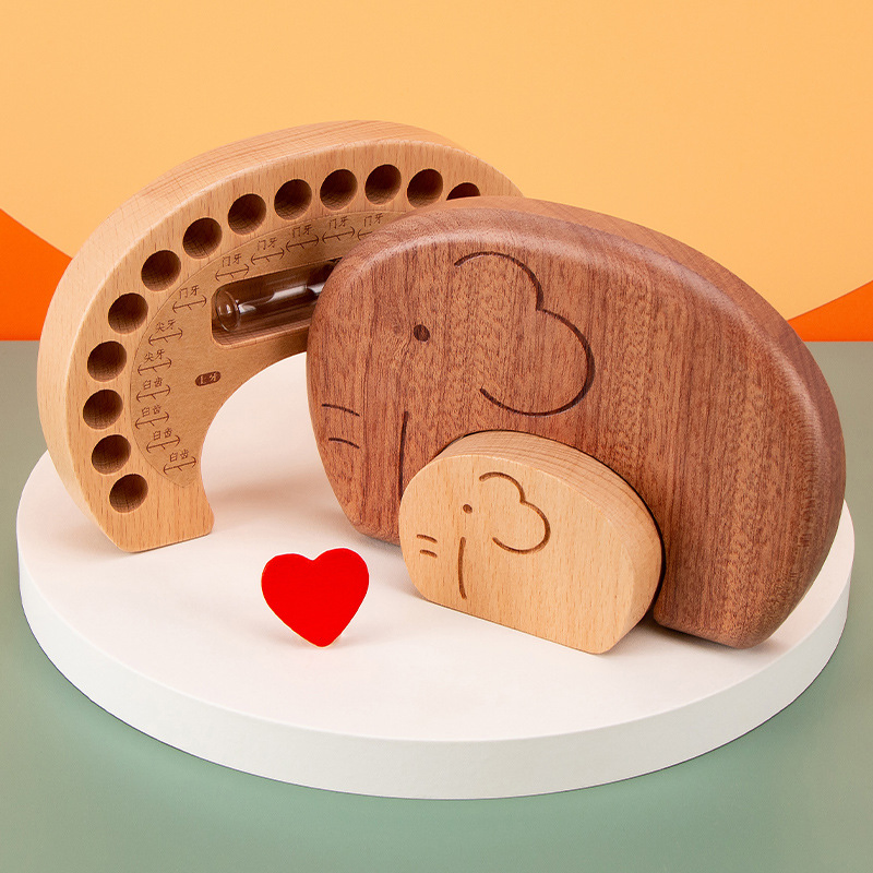 Caixa de Dente de Bebê de Madeira Natural para Presente Promocional