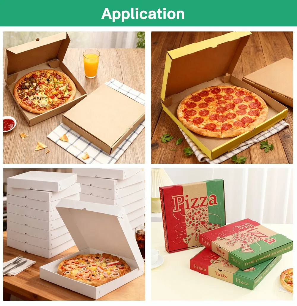 Caixas de Papelão Corrugado para Pizza Atacadista Kraft 12 Polegada Caixas de Pizza Personalizadas com Logo