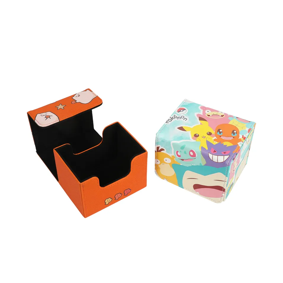 Caixa de Armazenamento de Cartas de Jogo de Tabuleiro em Couro PU para Crianças