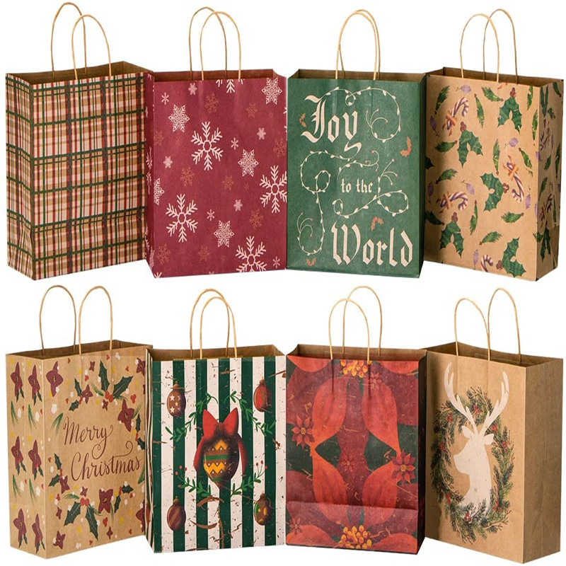 Saco de Compras de Papel Kraft Personalizado Reciclado para Presentes