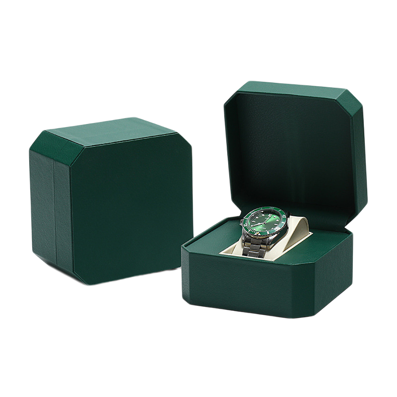 Caixa de presente de viagem hexagonal de couro PU premium com logotipo personalizado para exibição e armazenamento de relógios e pulseiras