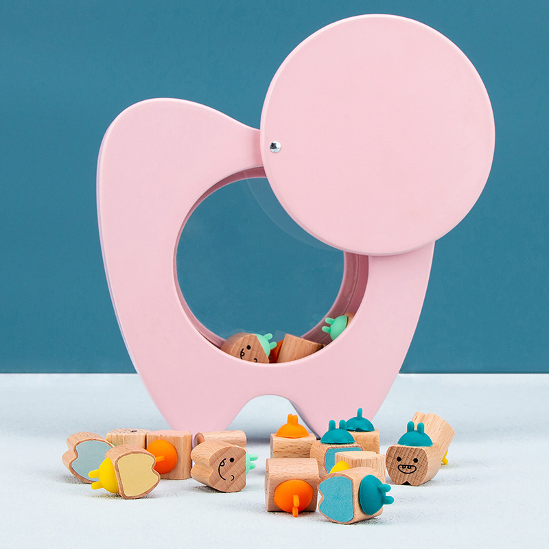 Caixa de Dente Infantil de Madeira Natural para Presente de Promoção de Aniversário
