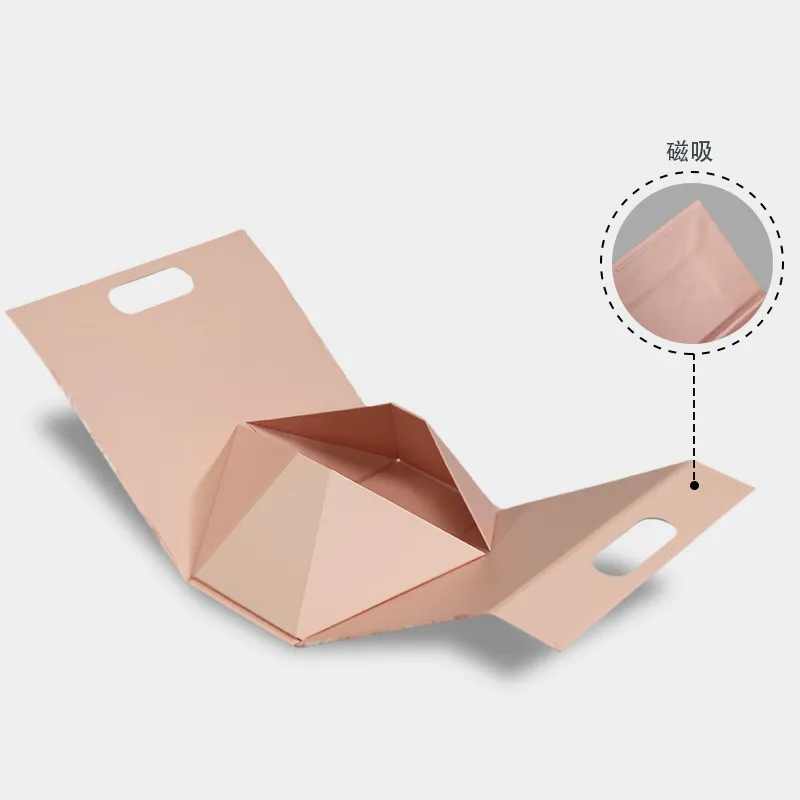 Caixa de presente portátil de luxo reciclável, caixa dobrável em uma peça para perfume, embalagem personalizada para exportação