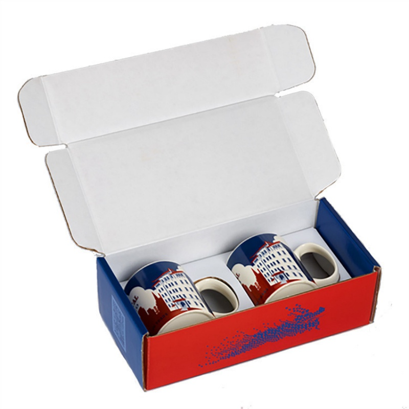 Caixa de presente dobrável de papelão corrugado impressa sob medida para vinho tinto, bebidas espirituosas, cerveja, bebidas, copos, garrafas, embalagem de envio, caixas de embalagem