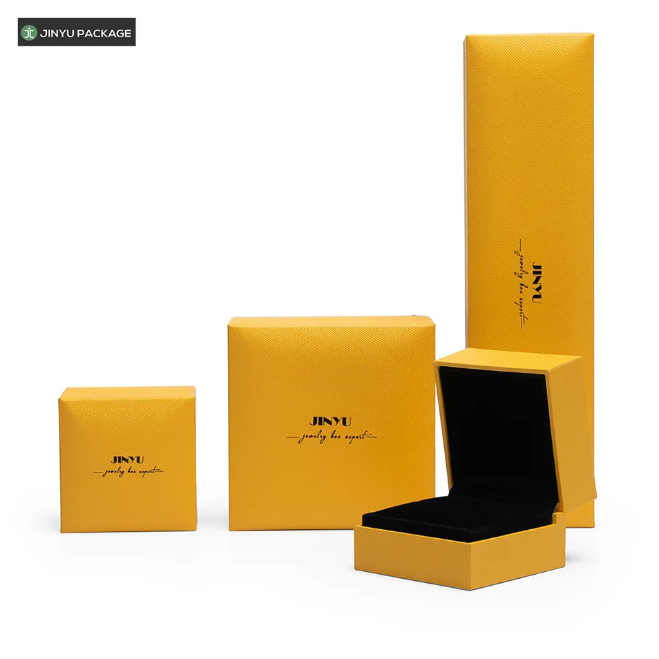 Caixa de Embalagem para Brincos de Papel Amarelo de Luxo Personalizada e Artesanal para Presentes Atacado Fábrica