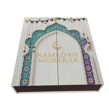 Venda Quente Caixa de Presente de Papel Personalizada para o Ramadan e Natal com Calendário de Chocolate e Embalagem de Papelão Cosmético