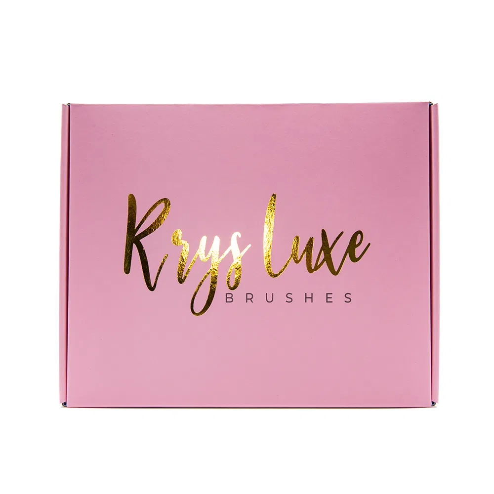 Caixa de Envio de Papelão Corrugado Rosa com Logotipo Personalizado