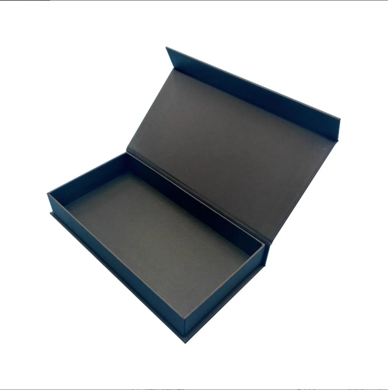 Caixa de presente rígida dobrável em forma de livro com logotipo personalizado, papel, caixa magnética tipo concha, luxo, cor preta