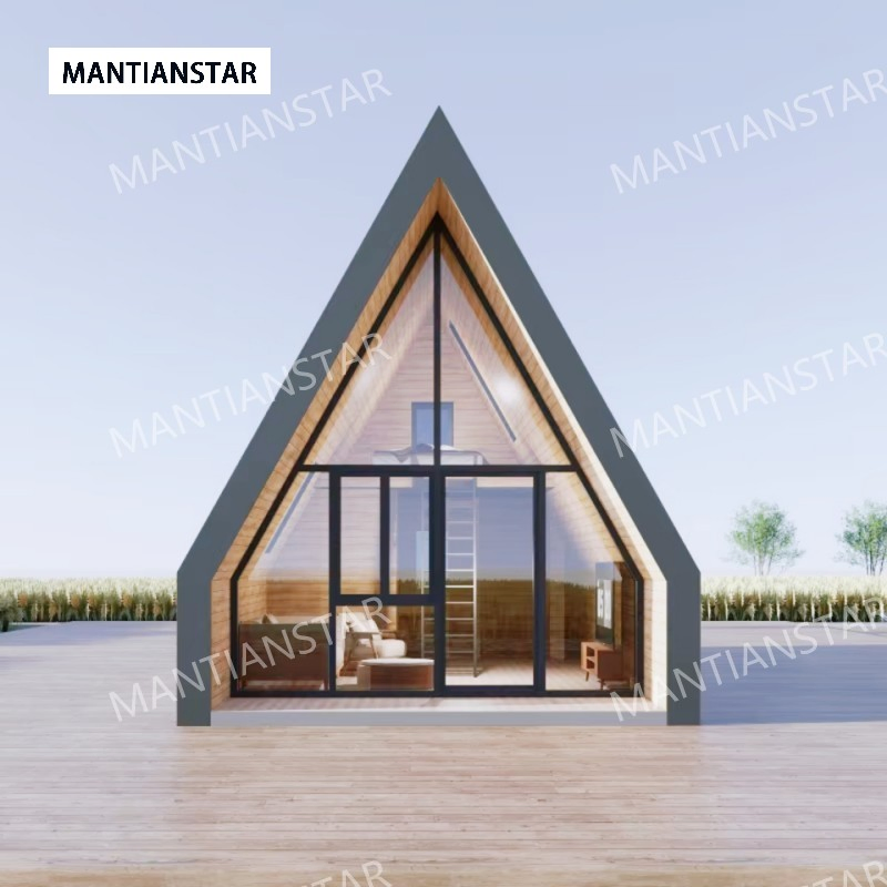 تصميم حديث فيلا فولاذية مسبقة الصنع حاوية على شكل مثلث منزل مكتب فندق بناء وحدات لشقة