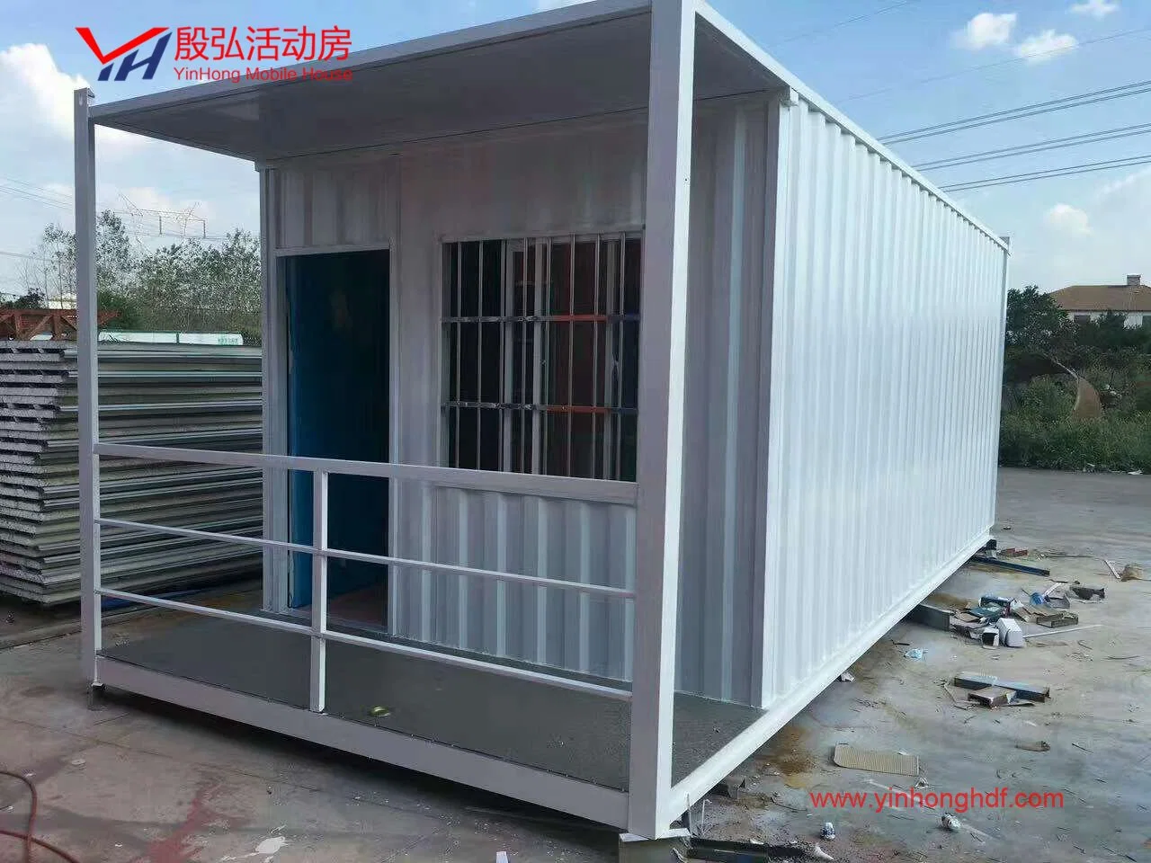 مبنى مسبق الصنع هيكل فولاذي حزمة مسطحة منزل حاوية مسبق الصنع 20FT مكتب حاوية