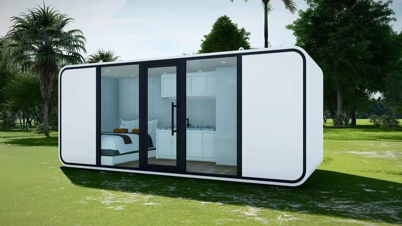 20FT 40FT منزل حديث خارجي شعبي مسبق الصنع منزل صغير كابينة تفاح