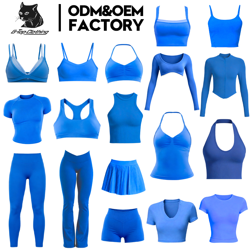 Custom Logo Hot Solid Color Fashion Yoga Sport Top Gym Wear Workout Seamless Women Yoga Gym Women Fitness Yoga Sets