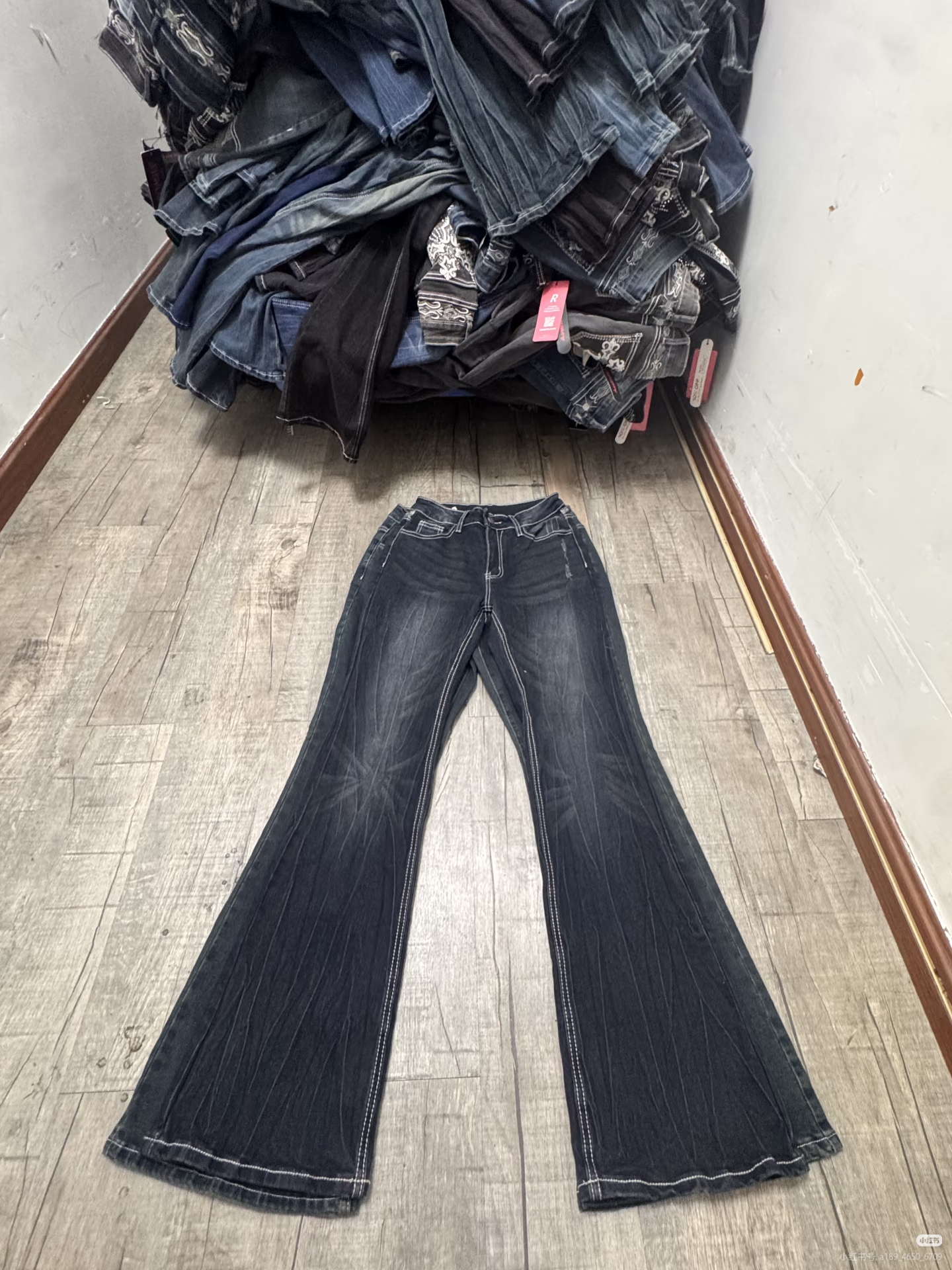 Women's Khaki High Waist Straight Pants Light Wash Button Denim Trousers with for Frayed Hem for Summer Casual Wear