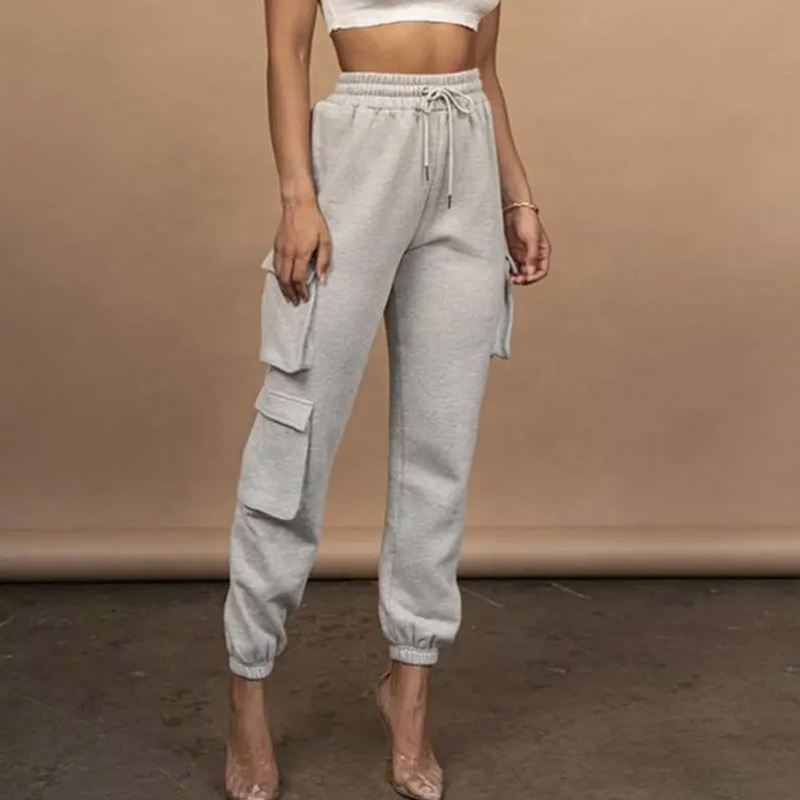 2025 Wholesale High Quality Unisex Three Pocket Harem Pants Ladies Trouser Jogger Workout Cargo Pants for Women