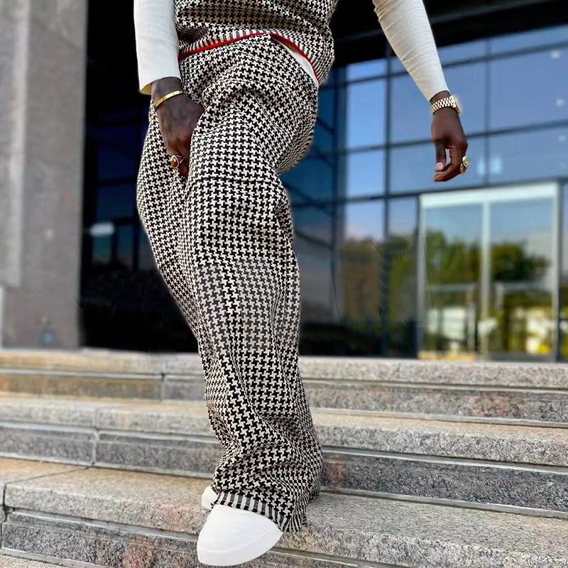 OEM Streetwear Custom Embroidery Print Two Piece Clothing Pant and Vest Matching Outfits Set Baggy Stacked Tracksuit for Men