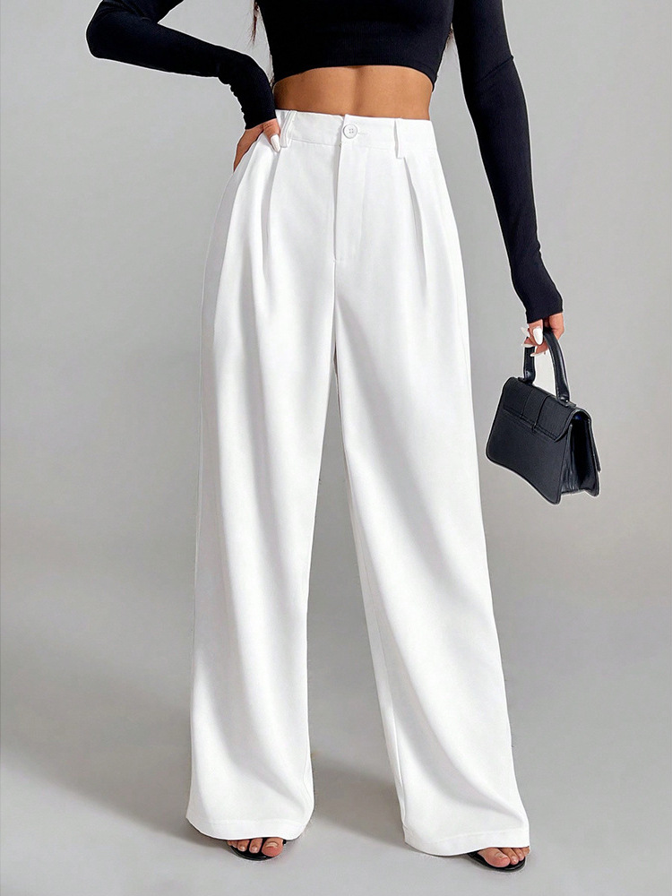 Women's High Waist Wide Leg All- Match Casual Loose Pants