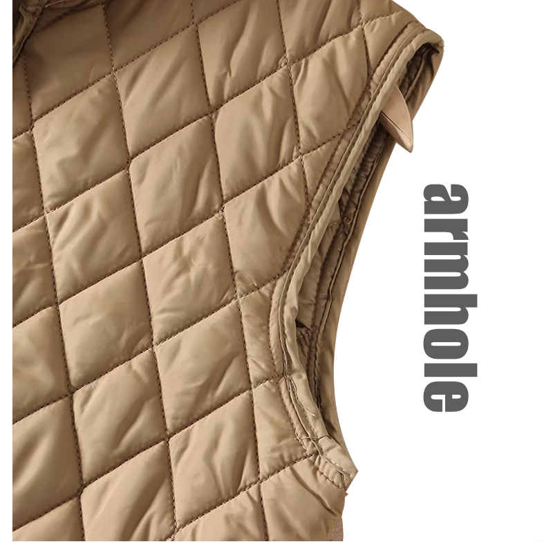 Women's Quilted Stand Collar Lightweight Zip - up Vest - Versatile Casual Outerwear for All Seasons Women's Sleeveless Jacket for Outdoor