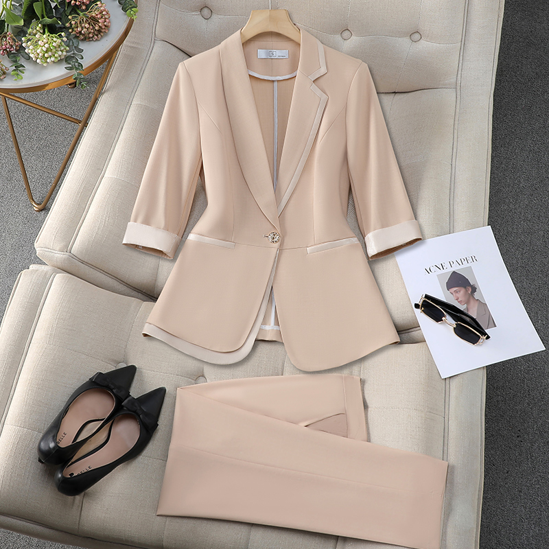 Women's Coat and Trousers Suit Office Breathable Women's Designer Professional Dress Business Work Clothes Two-piece Suit
