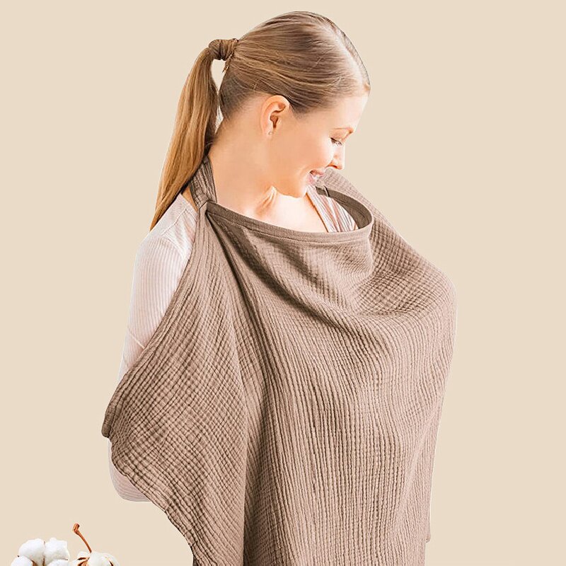 Cotton Gauze Comfortable Nursing Shawl Soft Adjustable Breastfeeding Cover for Maternity Clothing