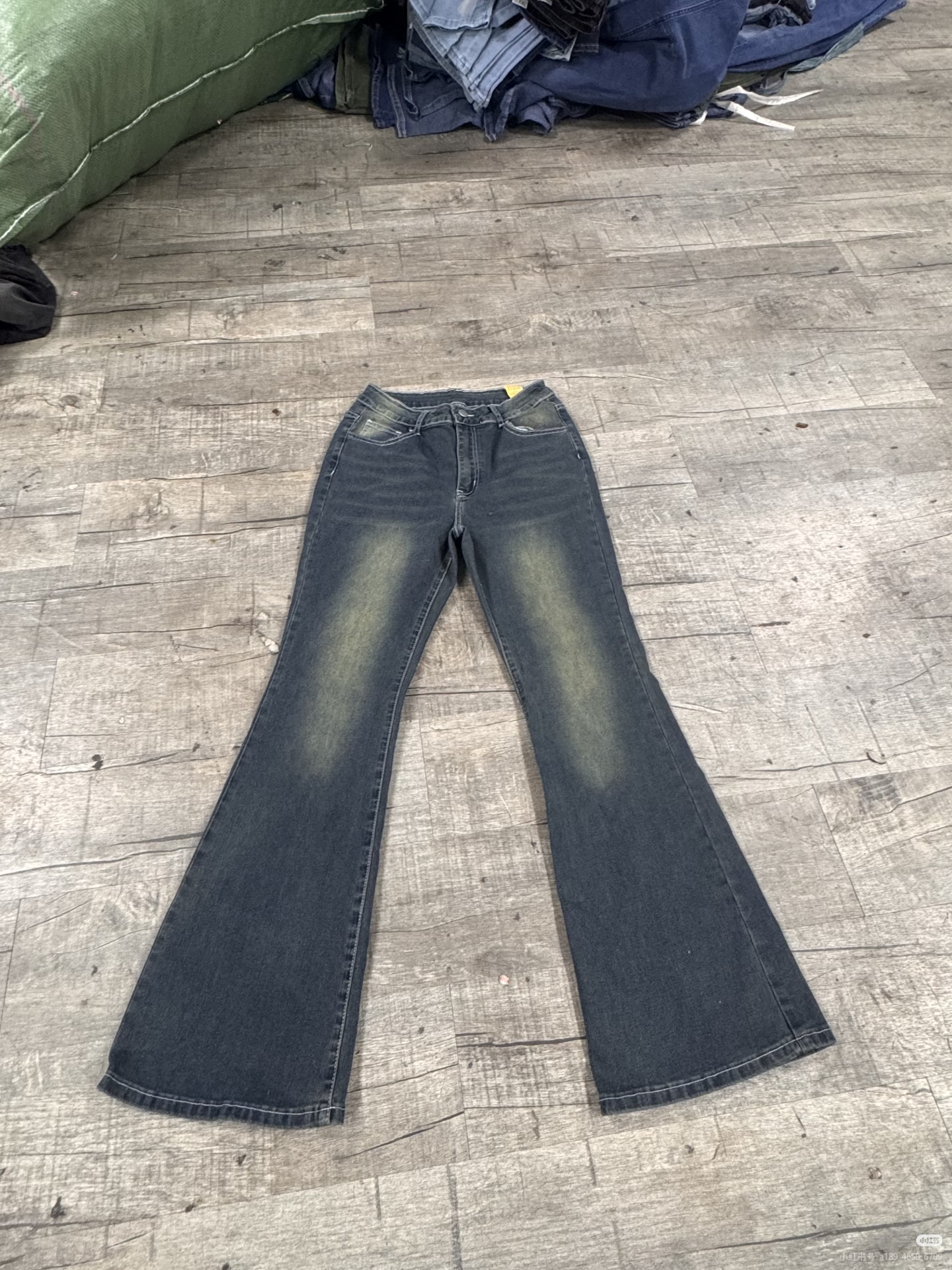 Women's Khaki High Waist Straight Pants Light Wash Button Denim Trousers with for Frayed Hem for Summer Casual Wear