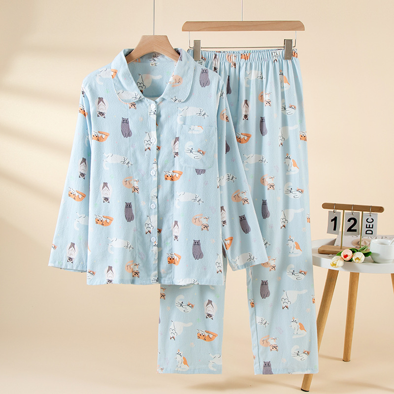 Women Pajamas Set Soft Loungewear Luxury Cotton Pajamas for Women 2-Piece Short Sleeve Sleepwear Set Comfortable Nightwear