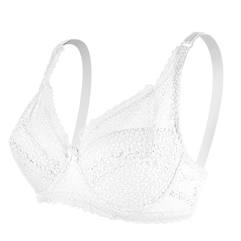Print Solid Options Women's Plus Size Bra Adjustable Straps Underwear Sexy Lace Decoration Lingerie
