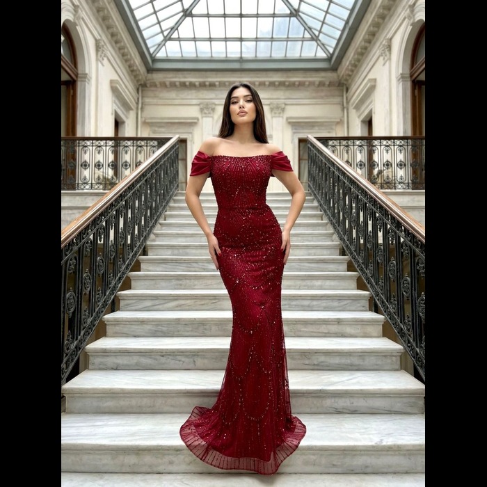 Luxury Red Modern Straight Fitted Evening Dress off Shoulder Long Gown Elegant Party Navy Blue Black Custom Design