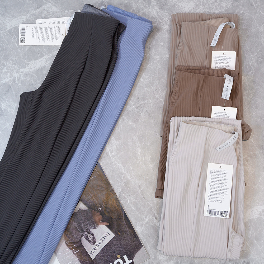 Women's Comfortable High-Waisted Flared Pant with Softstreme Ribbed Zipper Elastic Waist Closure Flat Front Active Trousers