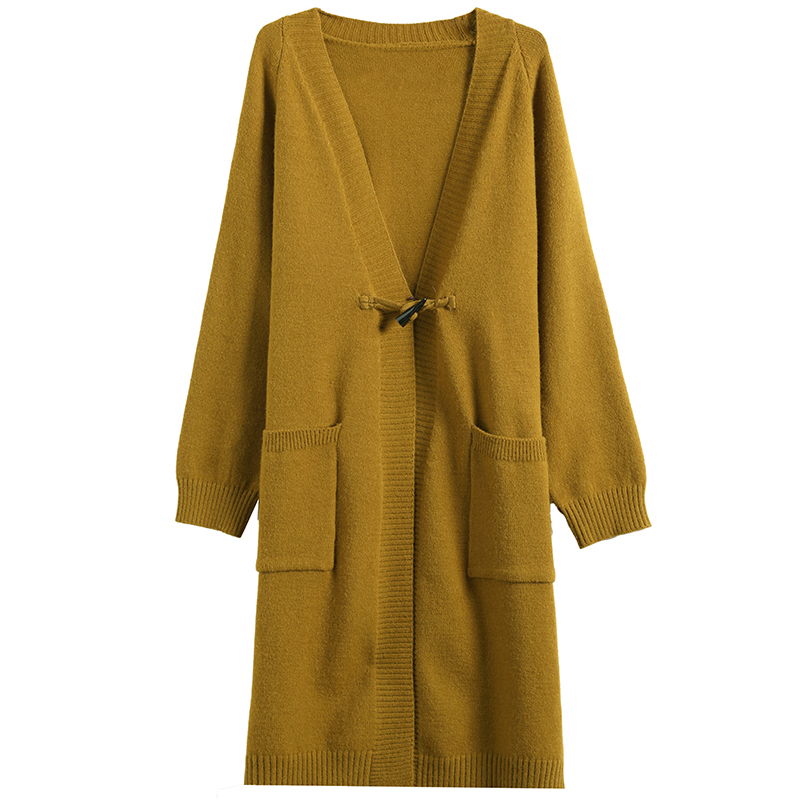Long Style Knitted Outerwear with V-Neck Collar Knitted Sweater. Knitwear Fashion Clothes Wholesale Fashion Wear Women′ S Clothing Fashion Knitwea