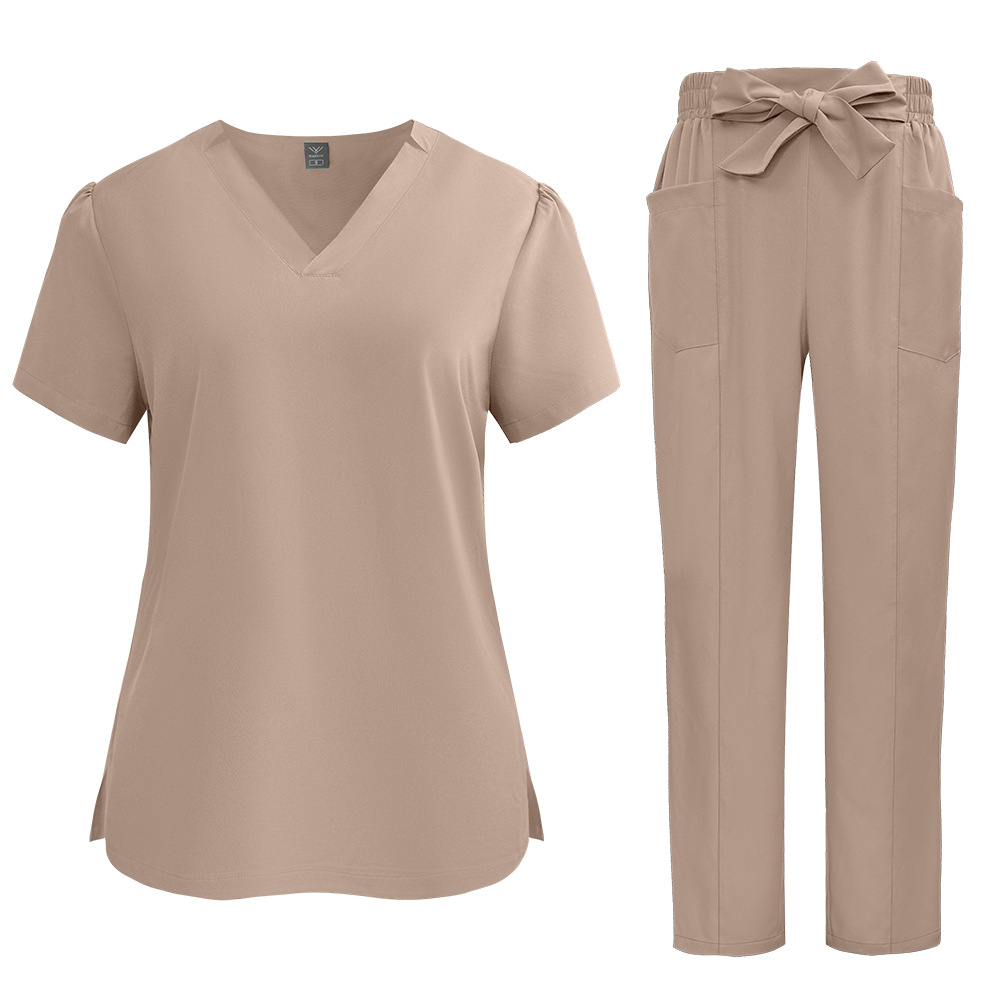 Ladies' Thin Comfortable Breathable Dobby Fabric Doctor Uniform Set ODM Supply Beauty Salons Maternity Centers Dental Clinics