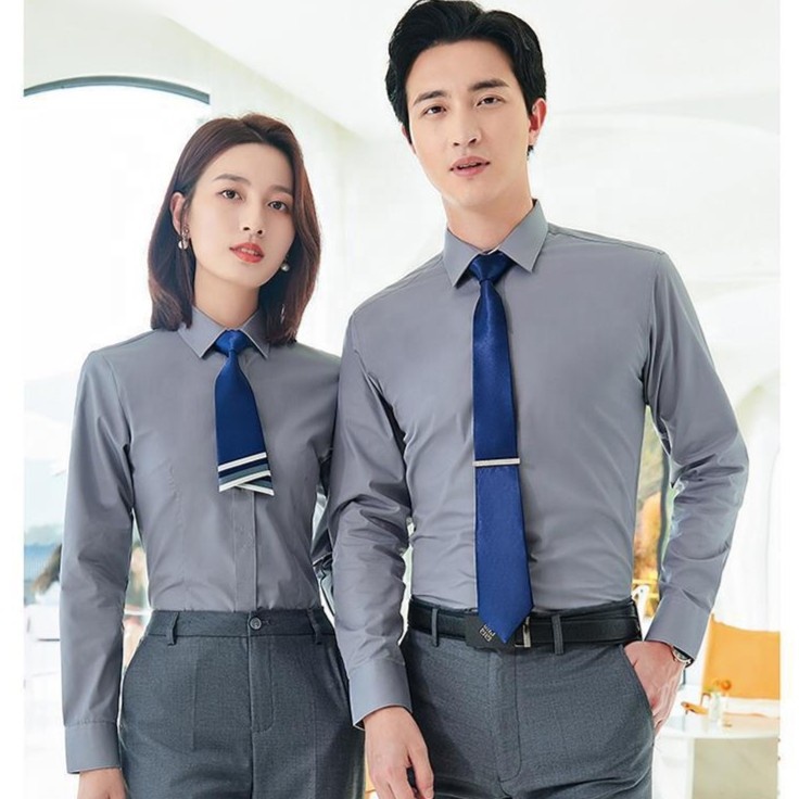 Polyester Blend Women's Long Sleeve Button up Dress Shirts Womens Professional Office Workwear Formal Business Blouses For Women