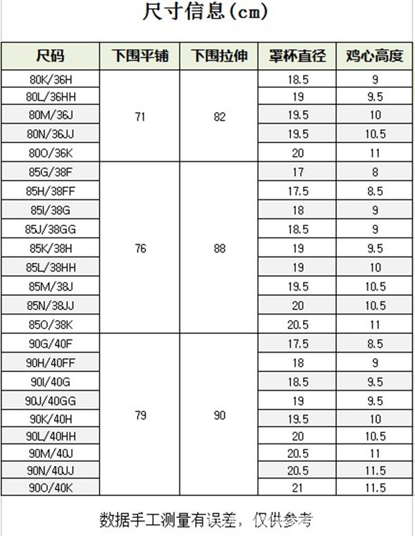 Size Chart 1